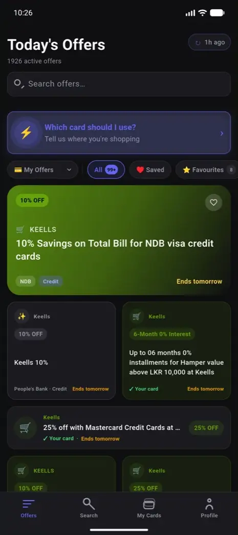 Phronix offers screen listing live bank offers